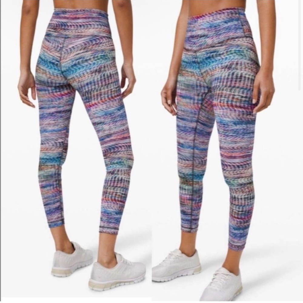 Lululemon Wunder Train High Rise Legging - digital oasis white multi
